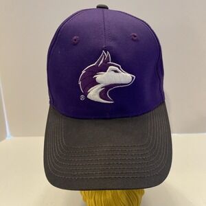 UW Washington Huskies‎ Hat Cap Purple/gray Vintage Embroidered Logo Strap-back